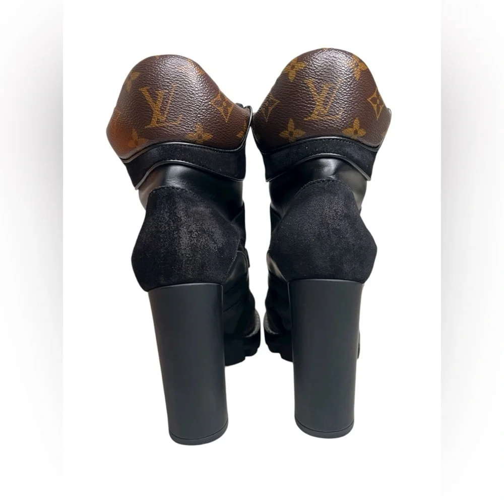 Louis Vuitton Monogram Star Trail High Heel Ankle Boots Size 38